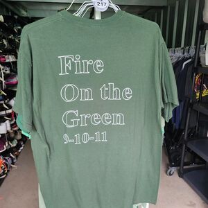 Green Short Sleeve Tee with Graphic Design